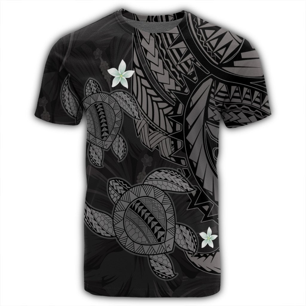 Hawaii Polynesian Turtle Hibiscus T Shirt Gray - Polynesian Pride
