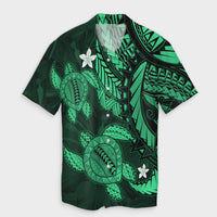 Hawaii Polynesian Turtle Hibiscus Hawaiian Shirt - Green - AH Unisex Black - Polynesian Pride