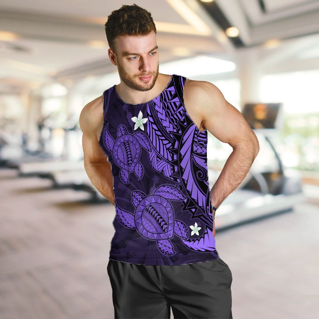 Hawaii Polynesian Turtle Hibiscus Tank Top - Purple - AH - Polynesian Pride