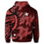 Hawaii Zip Hoodie Polynesian Turtle with Hibiscus Red - Polynesian Pride