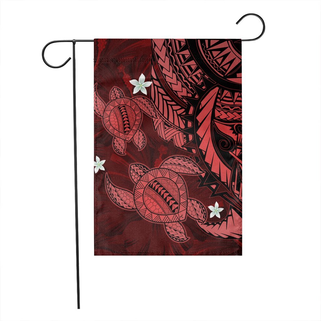 Hawaii Polynesian Turtle Hibiscus Flag - Red - AH - Polynesian Pride