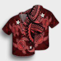 Hawaii Polynesian Turtle Hibiscus Hawaiian Shirt - Red - AH - Polynesian Pride