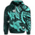 Hawaiian Polynesian Turtle Hibiscus Hoodie Turquoise - Polynesian Pride