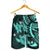 Hawaii Polynesian Turtle Hibiscus Men's Shorts - Turquoise - AH - Polynesian Pride