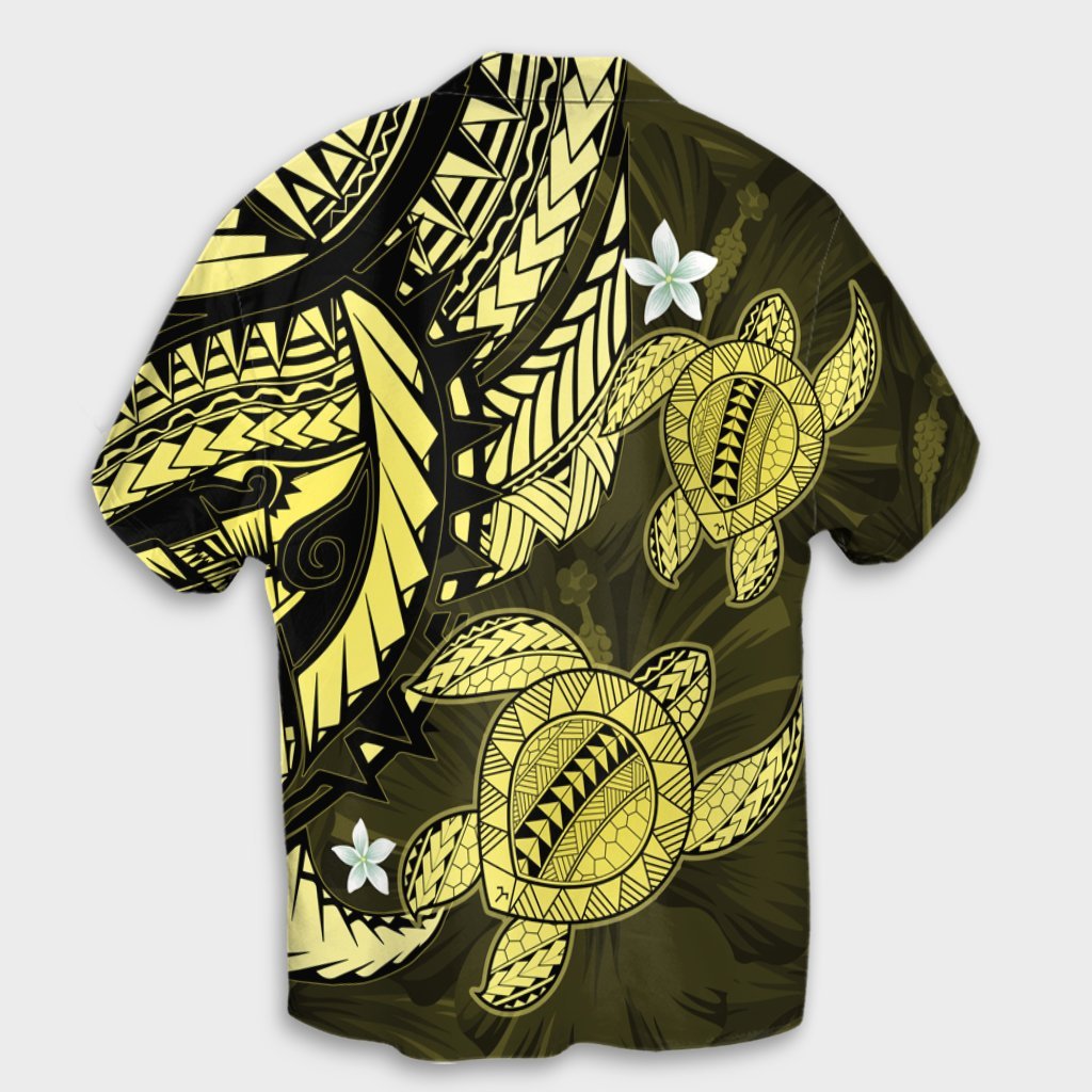 Hawaii Polynesian Turtle Hibiscus Hawaiian Shirt - Yelow - AH - Polynesian Pride