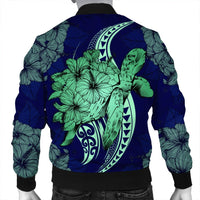 Hawaii Polynesian Turtle Hibiscus Bomber Jacket1 - AH - Polynesian Pride