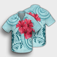 Hawaii Polynesian Turtle Hibiscus Blue Hawaiian Shirt - Bless Style - AH - Polynesian Pride