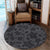 Hawaii Polynesian Turtle Palm And Sea Pebbles Gray Round Carpet - AH Round Carpet Luxurious Plush - Polynesian Pride