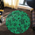 Hawaii Polynesian Turtle Palm And Sea Pebbles Green Round Carpet - AH - Polynesian Pride