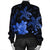 Hawaii Polynesian Turtle Plumeria Bomber Jacket - Pog Style Blue - AH - Polynesian Pride