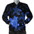 Hawaii Polynesian Turtle Plumeria Bomber Jacket - Pog Style Blue - AH Black Unisex - Polynesian Pride