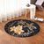 Hawaii Polynesian Turtle Plumeria Round Carpet - Pog Style Gold - AH - Polynesian Pride