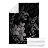 Hawaii Polynesian Turtle Plumeria Premium Blankets - Pog Style Gray - AH - Polynesian Pride