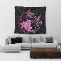 Hawaii Polynesian Turtle Plumeria Tapestry - Pog Style Pink - AH - Polynesian Pride