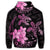 Hawaiian Polynesian Turtle Plumeria Hoodie Pog Style Pink - Polynesian Pride