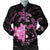 Hawaii Polynesian Turtle Plumeria Bomber Jacket - Pog Style Pink - AH Black Unisex - Polynesian Pride