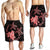 Hawaii Polynesian Turtle Plumeria Men's Shorts - Pog Style Red - AH - Polynesian Pride