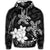 Hawaiian Polynesian Turtle Plumeria Hoodie Pog Style White - Polynesian Pride