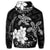 Hawaiian Polynesian Turtle Plumeria Hoodie Pog Style White - Polynesian Pride