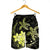 Hawaii Polynesian Turtle Plumeria Men's Shorts - Pog Style Yellow - AH - Polynesian Pride