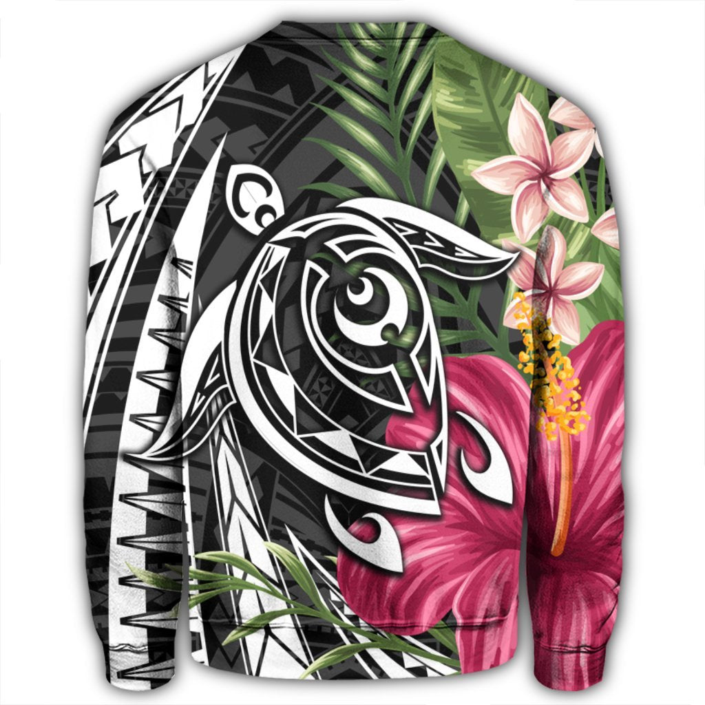 Hawaii Polynesian Turtle Tropical Hibiscus Plumeria Sweatshirt - AH - Polynesian Pride