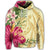 Hawaiian Polynesian Turtle Tropical Hibiscus Plumeria Hoodie Beige - Polynesian Pride