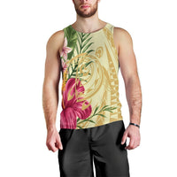 Hawaii Polynesian Turtle Tropical Hibiscus Plumeria Tank Top - Beige - AH Black - Polynesian Pride