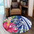 Hawaii Polynesian Turtle Tropical Hibiscus Plumeria Round Carpet - Blue - AH - Polynesian Pride