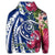 Hawaiian Polynesian Turtle Tropical Hibiscus Plumeria Hoodie Blue - Polynesian Pride