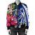 Hawaii Polynesian Turtle Tropical Hibiscus Plumeria Bomber Jacket - Blue - AH - Polynesian Pride