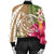 Hawaii Polynesian Turtle Tropical Hibiscus Plumeria Bomber Jacket - Gold - AH - Polynesian Pride