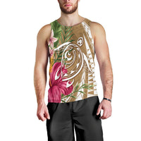 Hawaii Polynesian Turtle Tropical Hibiscus Plumeria Tank Top - Gold - AH Black - Polynesian Pride