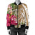 Hawaii Polynesian Turtle Tropical Hibiscus Plumeria Bomber Jacket - Gold - AH - Polynesian Pride