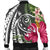 Hawaii Polynesian Turtle Tropical Hibiscus Plumeria Bomber Jacket - Gray - AH - Polynesian Pride