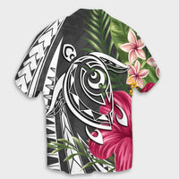 Hawaii Polynesian Turtle Tropical Hibiscus Plumeria Hawaiian Shirt - Gray - AH - Polynesian Pride