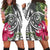 Hawaii Polynesian Turtle Tropical Hibiscus Plumeria Hoodie Dress - Gray - AH Black - Polynesian Pride