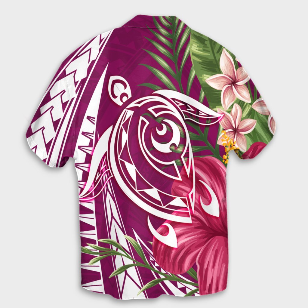 Hawaii Polynesian Turtle Tropical Hibiscus Plumeria Hawaiian Shirt - Pink - AH - Polynesian Pride