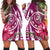 Hawaii Polynesian Turtle Tropical Hibiscus Plumeria Hoodie Dress - Pink - AH Black - Polynesian Pride