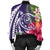 Hawaii Polynesian Turtle Tropical Hibiscus Plumeria Bomber Jacket - Purple - AH - Polynesian Pride