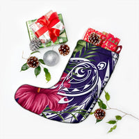 Hawaii Polynesian Turtle Tropical Hibiscus Plumeria Christmas Stocking - Purple - AH - Polynesian Pride