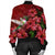 Hawaii Red Hibiscus Humming Bird Bomber Jacket - AH - Polynesian Pride