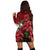 Hawaii Red Hibiscus Humming Bird Hoodie Dress - AH - Polynesian Pride