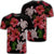 Hawaii Red Hibiscus Turtle T Shirt Ray Style Unisex Black - Polynesian Pride