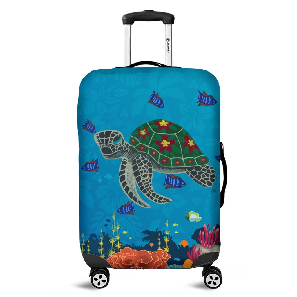 Hawaii Sea Cartoon Luggage Covers - AH Black - Polynesian Pride