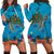 Hawaii Sea Cartoon Hoodie Dress - AH Black - Polynesian Pride