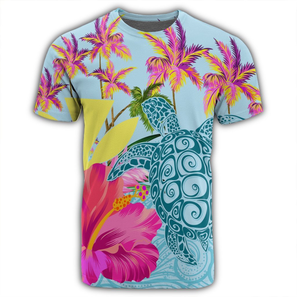 Hawaii Sea Turtle Hibiscus Kanaka T Shirt - Polynesian Pride