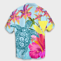 Hawaii Sea Turtle Hibiscus Kanaka Hawaiian Shirt - AH - Polynesian Pride