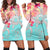 Hawaii Sea Turtle Plumeria Hoodie Dress - AH Black - Polynesian Pride