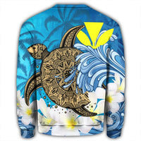 Hawaii Sea Turtle Plumeria Coconut Tree Sweatshirt - AH - Polynesian Pride