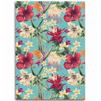 Hawaii Seamless Floral Pattern With Tropical Hibiscus, Watercolor Area Rug - AH Luxurious - Polynesian Pride